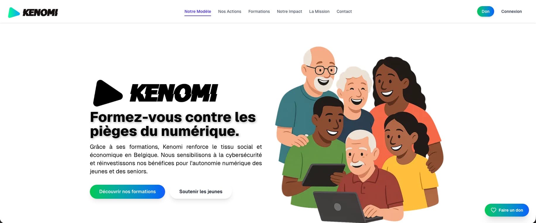 Kenomi — ASBL belge — formations B2B en cybersécurité pour seniors, PME et institutions.